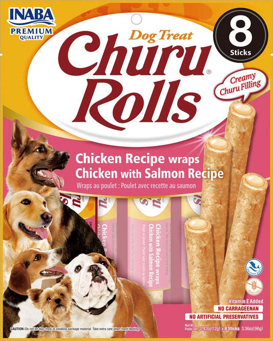 CHURU - ROLLS 8P CHICKEN WITH SALMON 96 GR