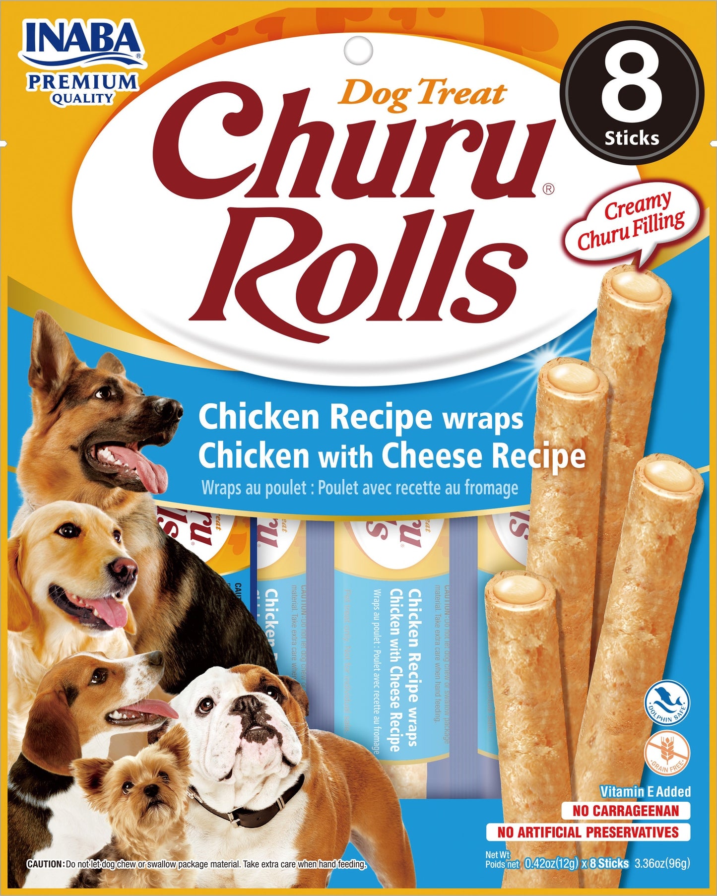 CHURU - ROLLS 8P CHICKEN WITH CHEESE 96 GR